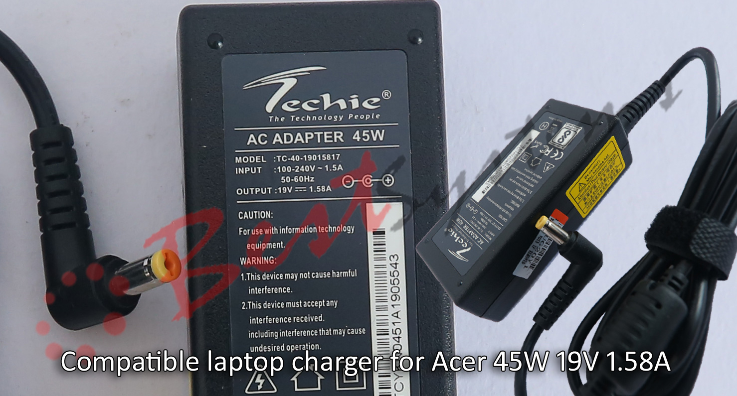  Compatible Adapter  Acer 45W 19V 1.58A
